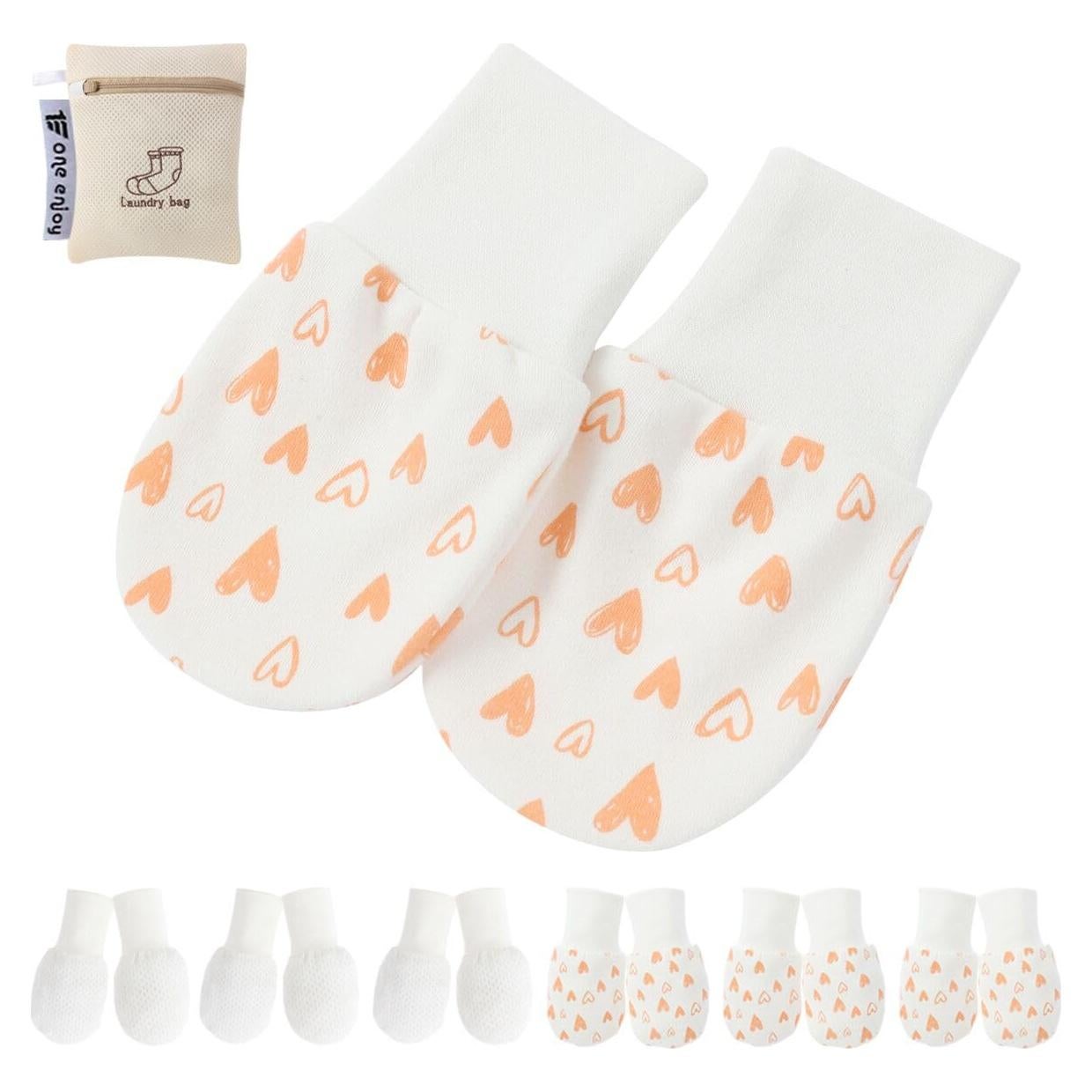 Manoplas Antirrasguños para Bebé Niña 0-6 Meses - 6 Pares