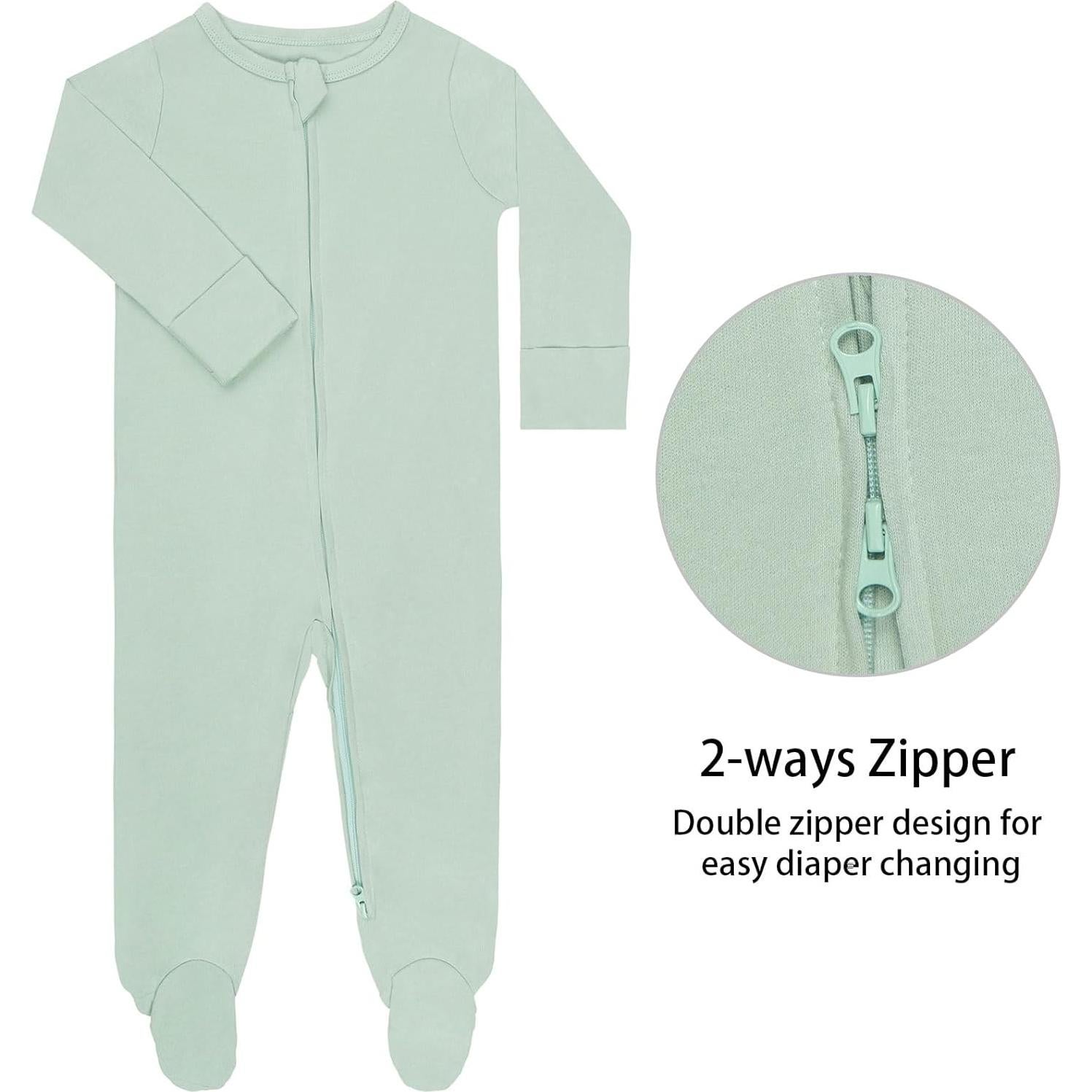 Pijamas de Bebé GUISBY 3-Pack Algodón Manga Larga con Pies