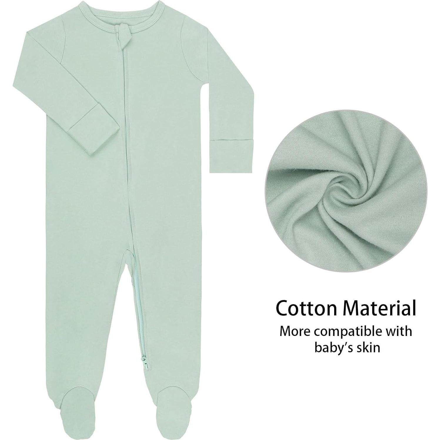 Pijamas de Bebé GUISBY 3-Pack Algodón Manga Larga con Pies