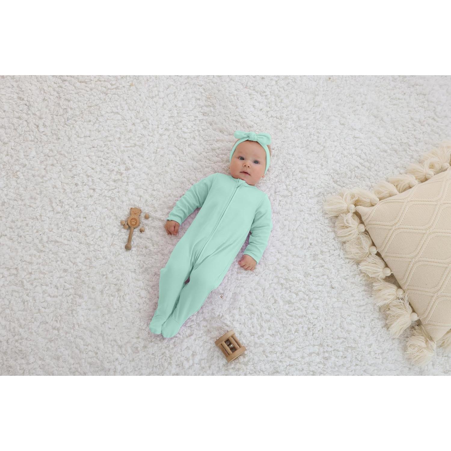 Pijamas de Bebé GUISBY 3-Pack Algodón Manga Larga con Pies