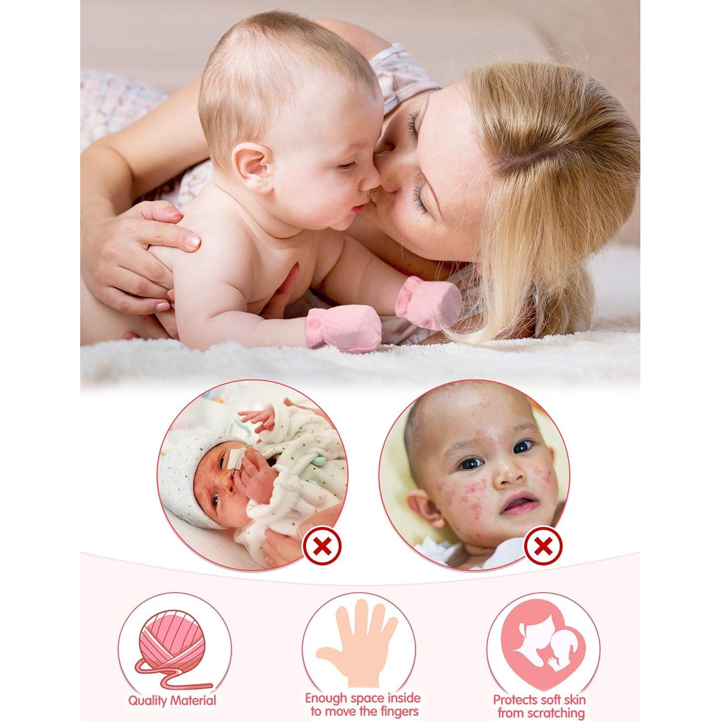 Guantes de Manos para Bebés Syhood 20 Pares Algodón 0-6 Meses