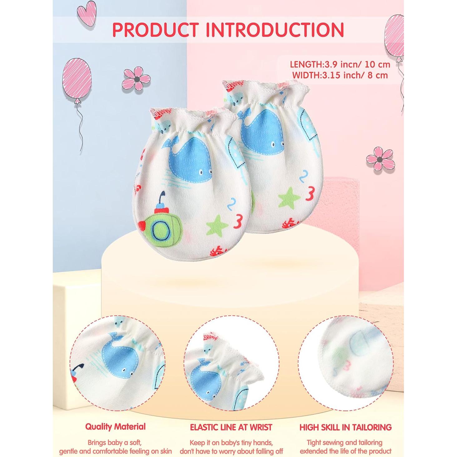 Guantes de Manos para Bebés Syhood 20 Pares Algodón 0-6 Meses