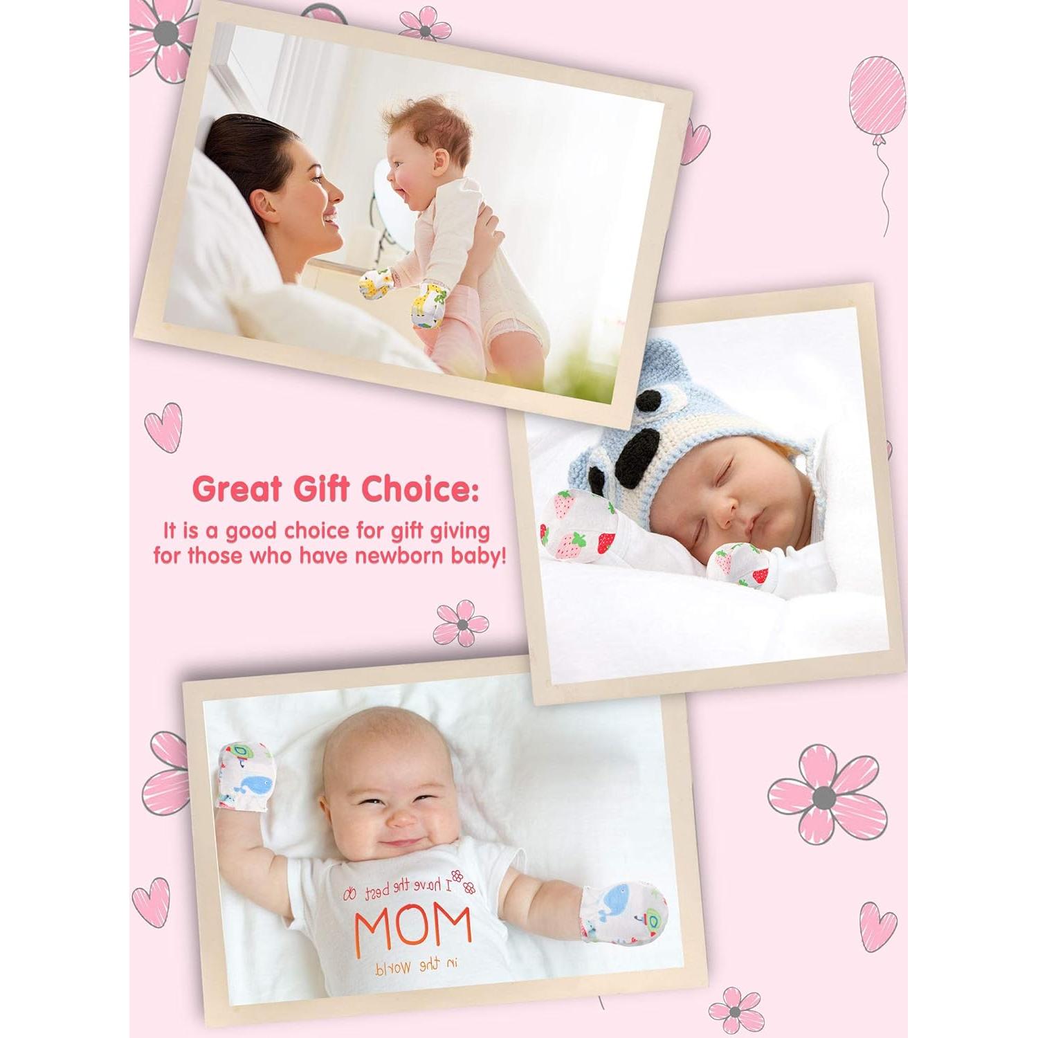 Guantes de Manos para Bebés Syhood 20 Pares Algodón 0-6 Meses