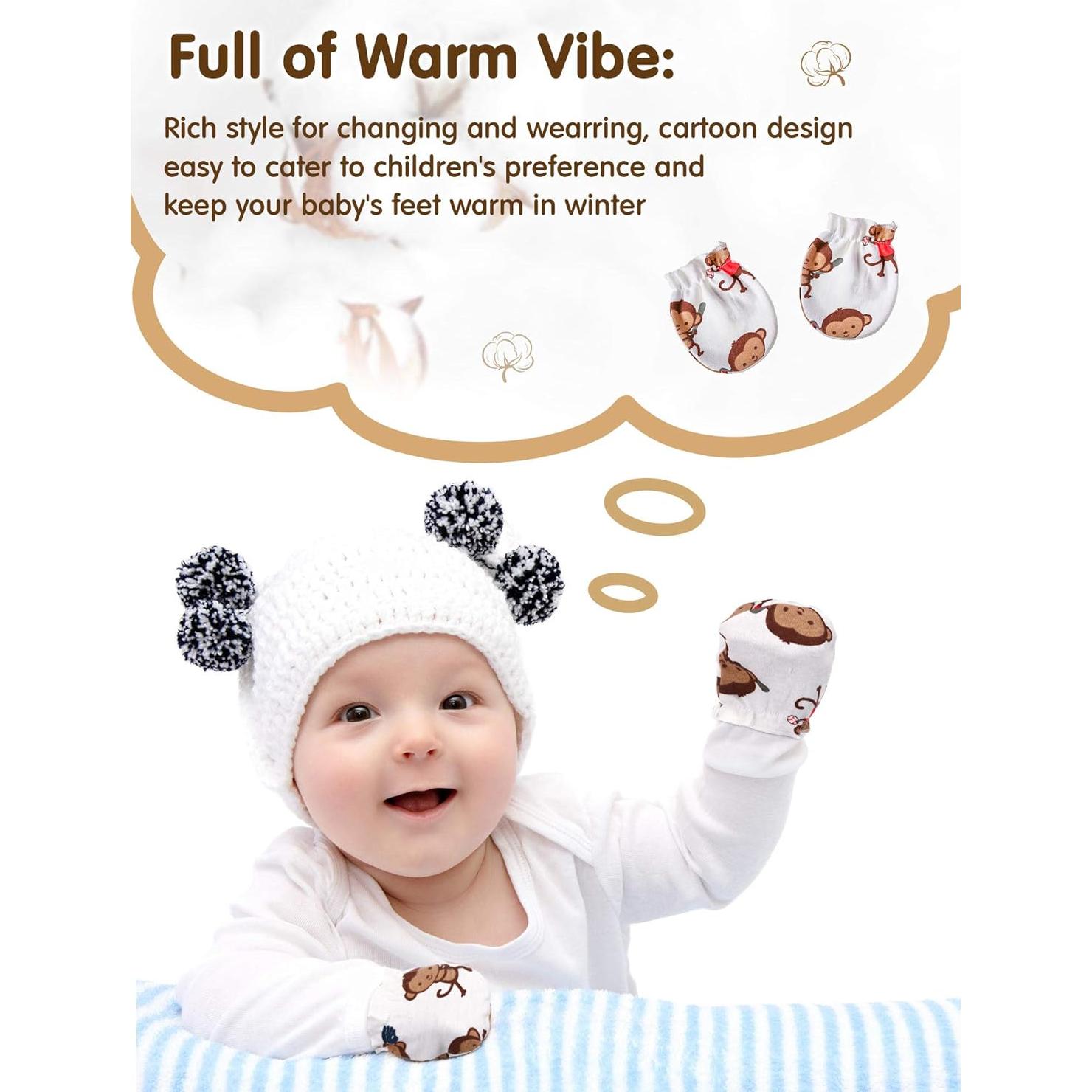 Guantes de Manos para Bebés Syhood 20 Pares Algodón 0-6 Meses