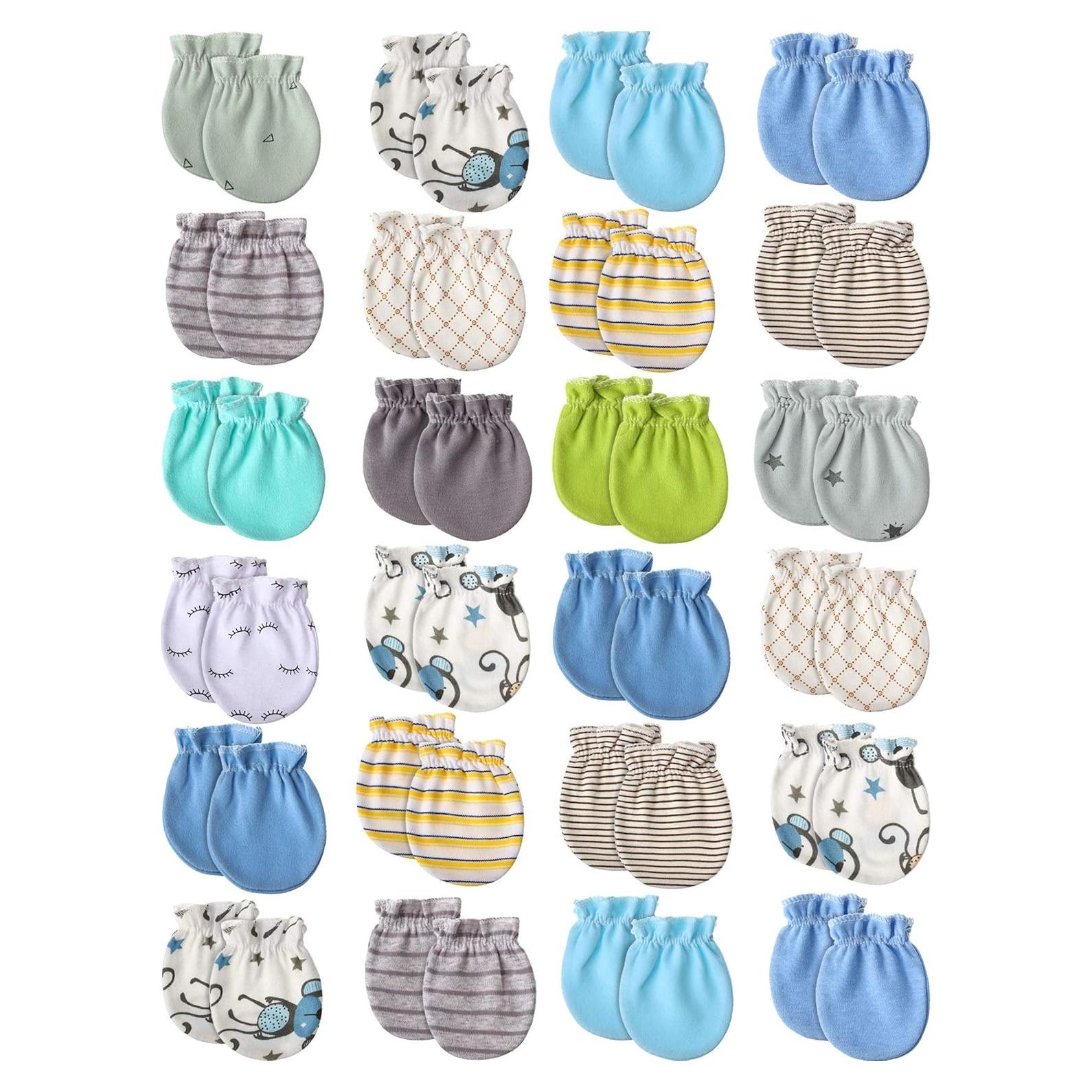 24 Pares Manoplas para Bebés Geyoga Algodón Unisex 0-6 Meses