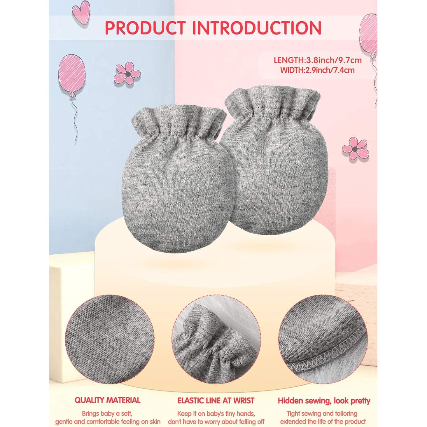 24 Pares Manoplas para Bebés Geyoga Algodón Unisex 0-6 Meses