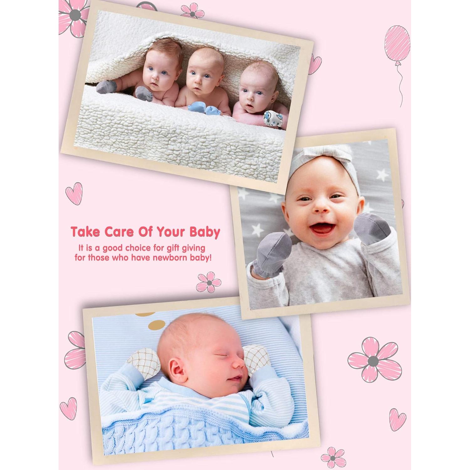 24 Pares Manoplas para Bebés Geyoga Algodón Unisex 0-6 Meses