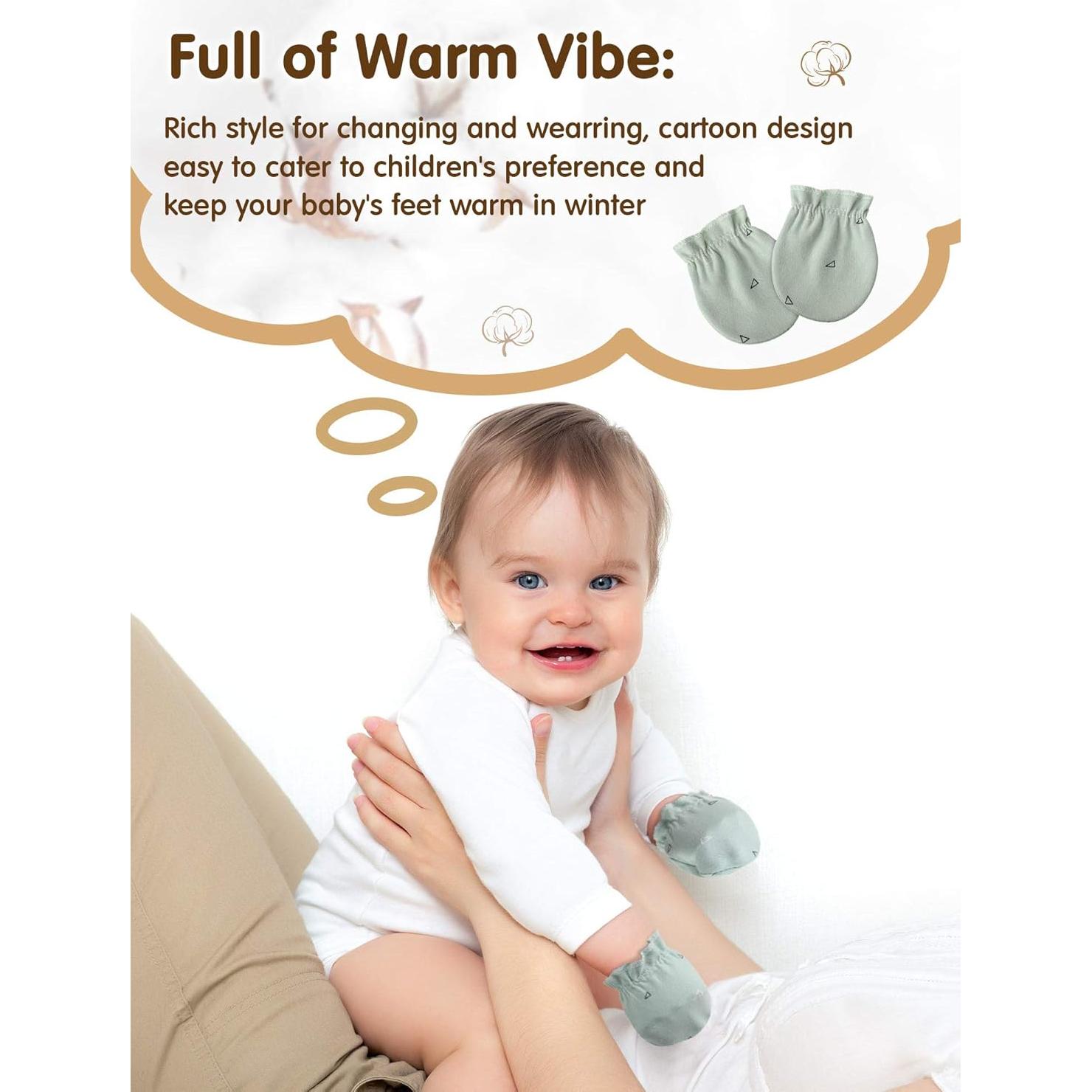 24 Pares Manoplas para Bebés Geyoga Algodón Unisex 0-6 Meses