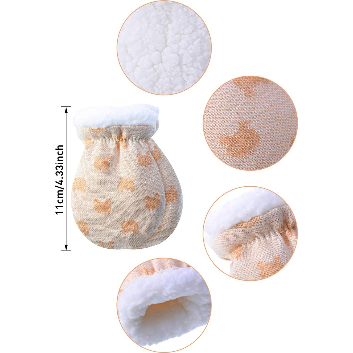 Guantes de Mitón para Bebés Blulu 3 Pares Invierno Cálidos