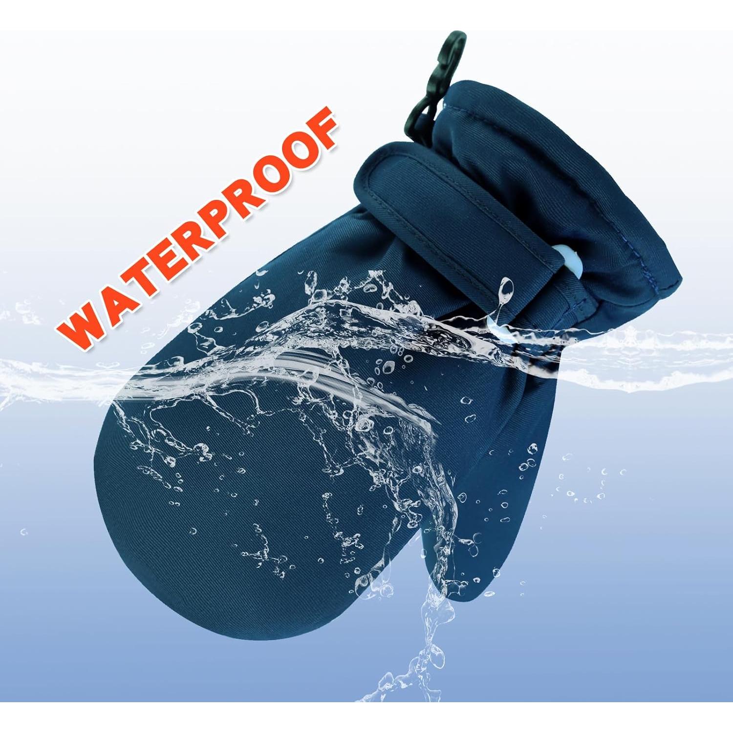 Mitones Impermeables BAVST para Niños 3-5 Años Forro Polar