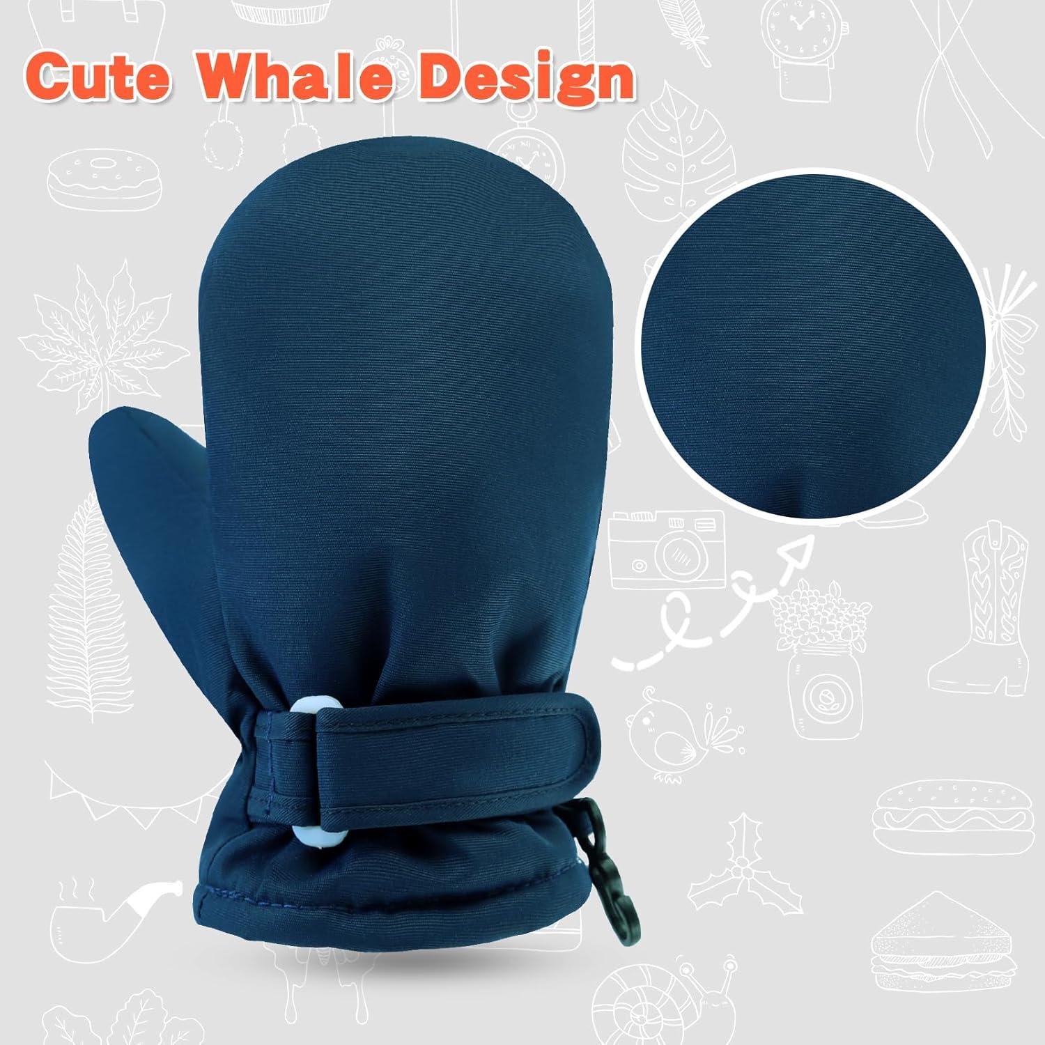 Mitones Impermeables BAVST para Niños 3-5 Años Forro Polar