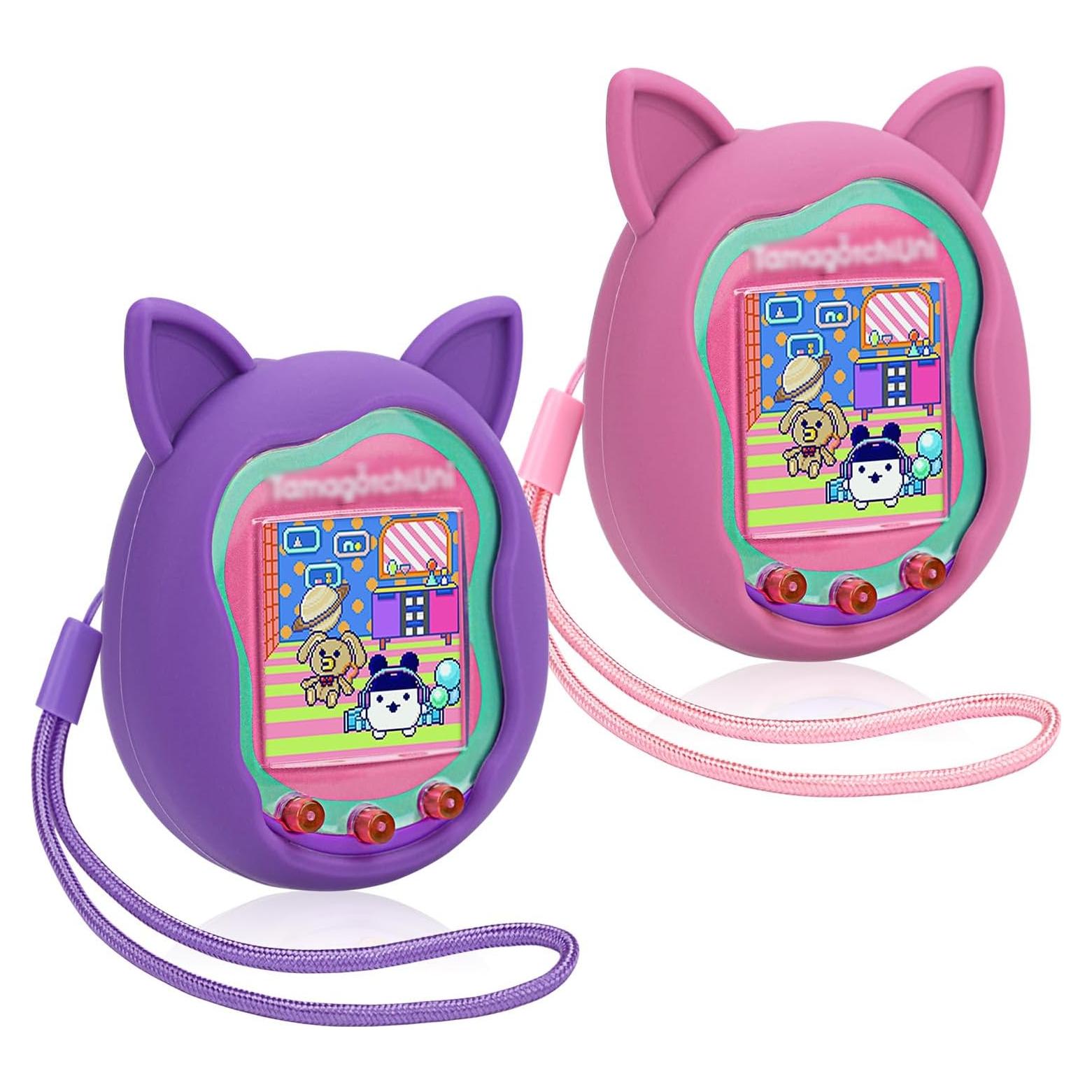 Funda de Silicona Winceed para Tamagotchi Uni - 2 Pack Rosa y Morado