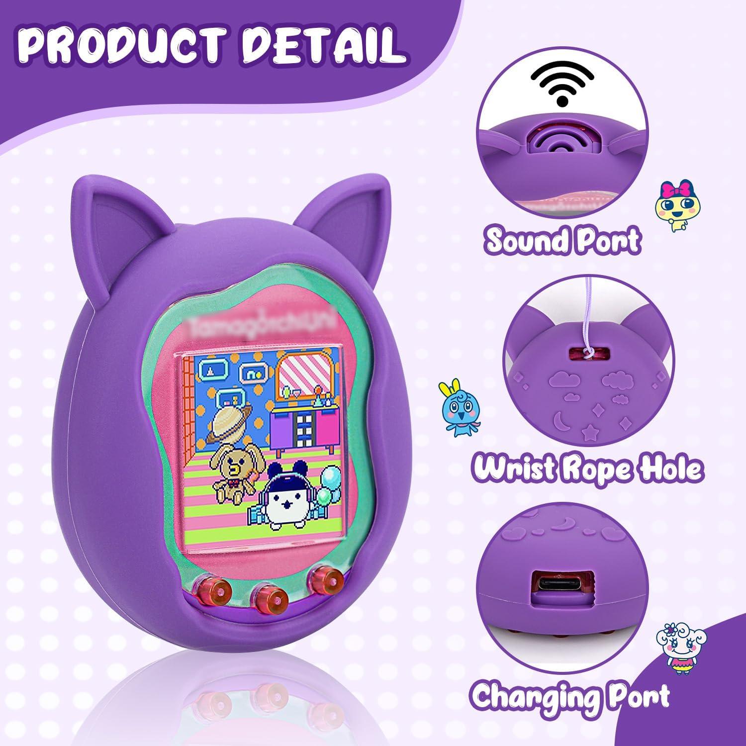 Funda de Silicona Winceed para Tamagotchi Uni - 2 Pack Rosa y Morado