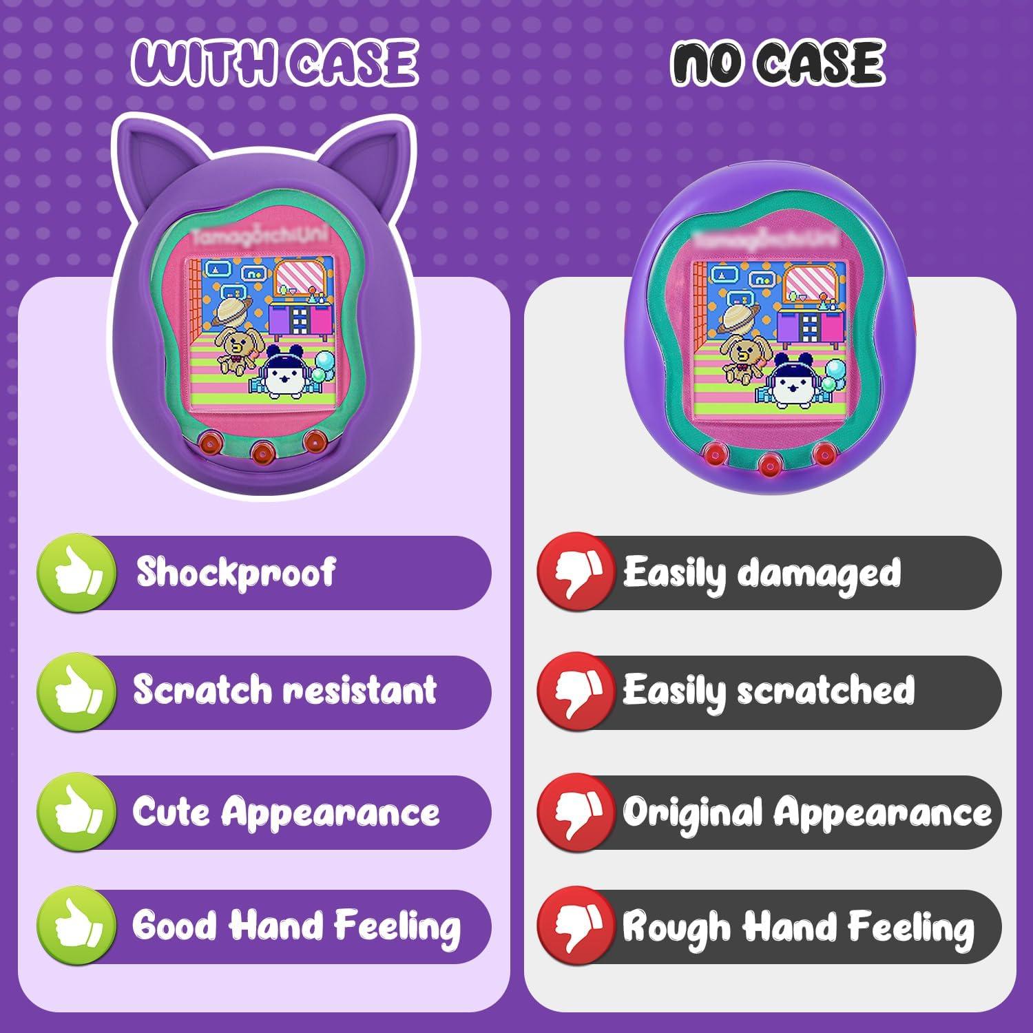 Funda de Silicona Winceed para Tamagotchi Uni - 2 Pack Rosa y Morado