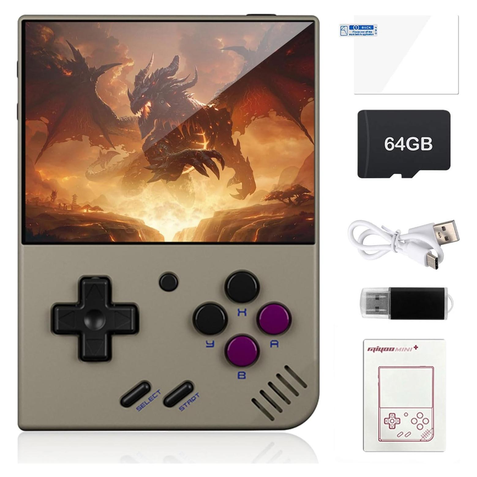 Miyoo Mini Plus Consola Retro 3.5" IPS 64GB Gris