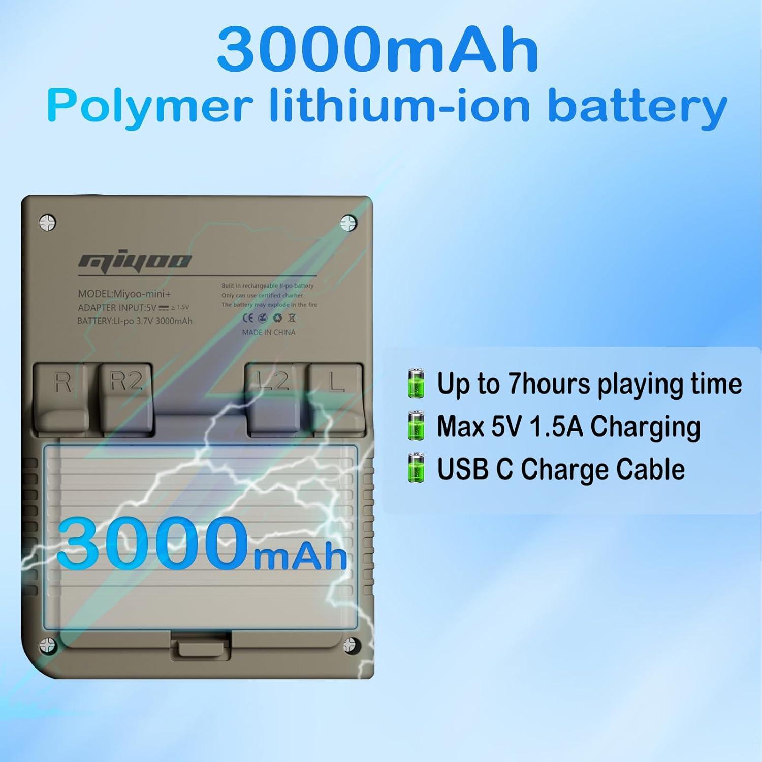 Miyoo Mini Plus Consola Retro 3.5" IPS 64GB Gris