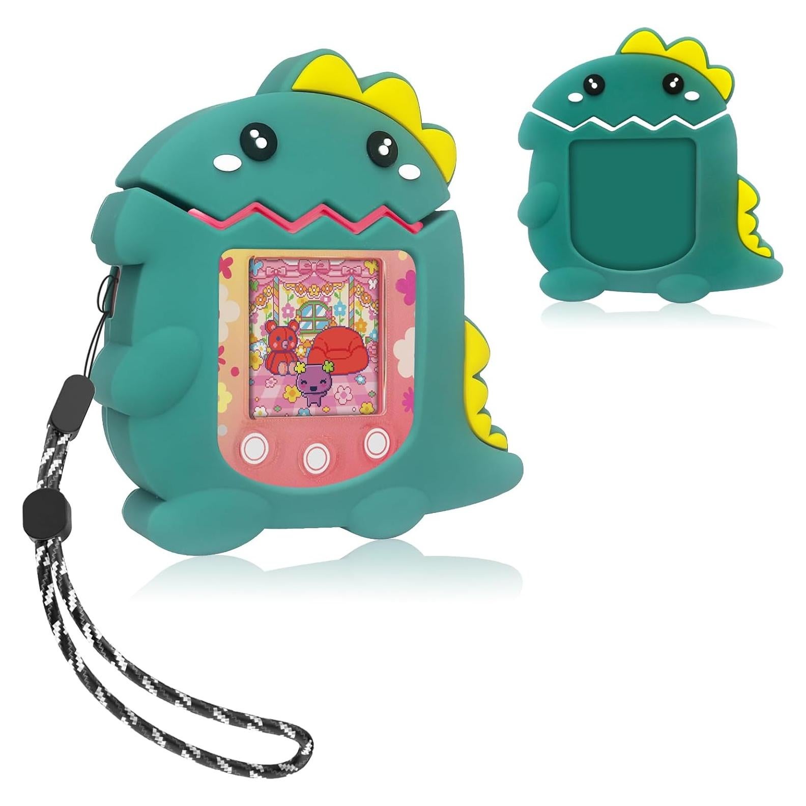 Funda de Silicona BEARDDO para Tamagotchi Pix - Diseño Dinosaurio Verde