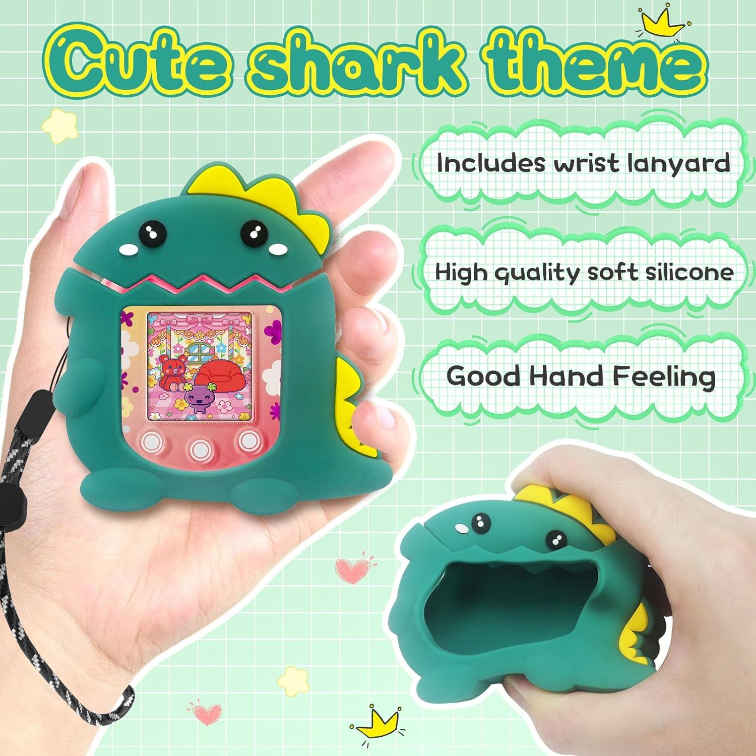 Funda de Silicona BEARDDO para Tamagotchi Pix - Diseño Dinosaurio Verde