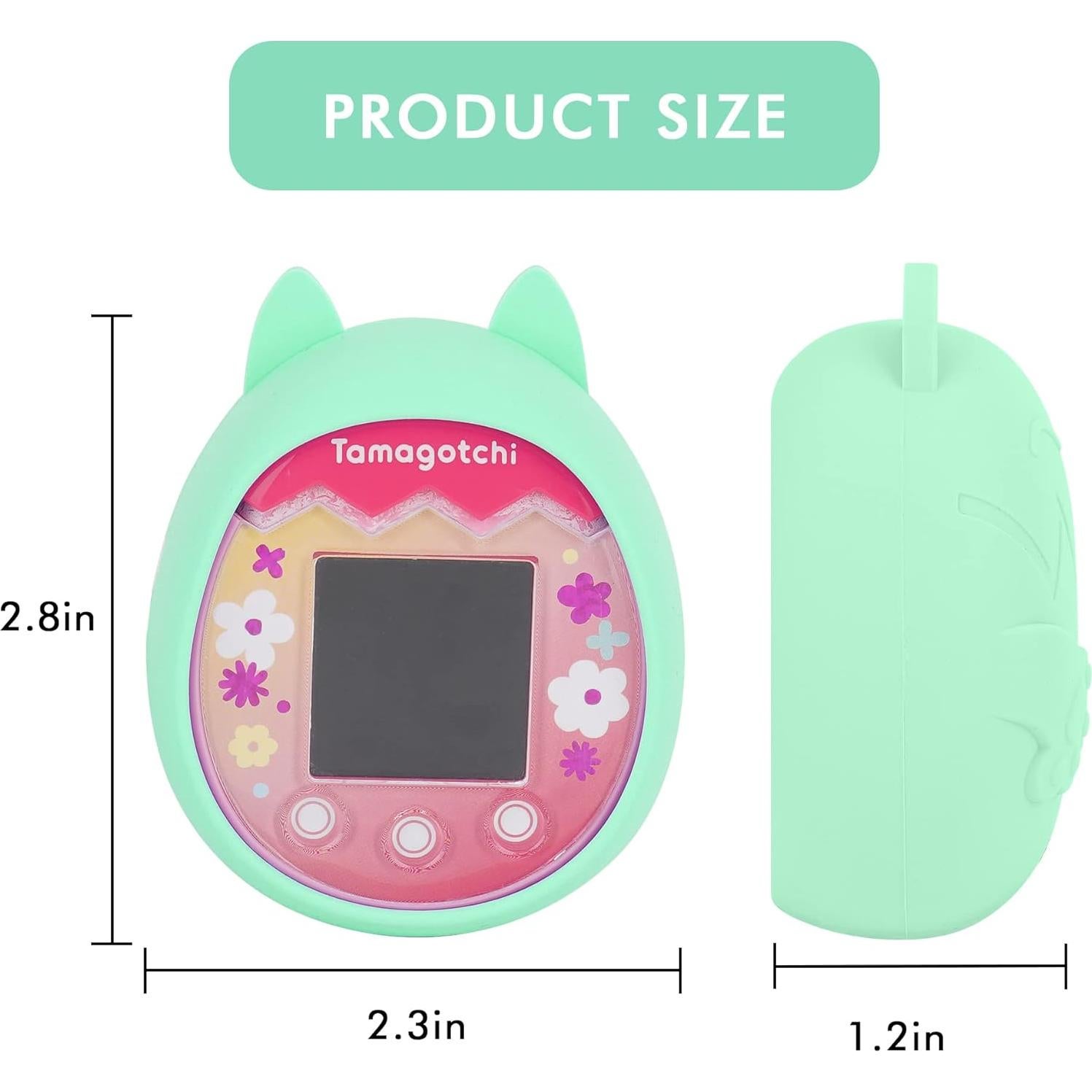 Funda de Silicona y Almacenamiento EVA para Tamagotchi Pix Verde