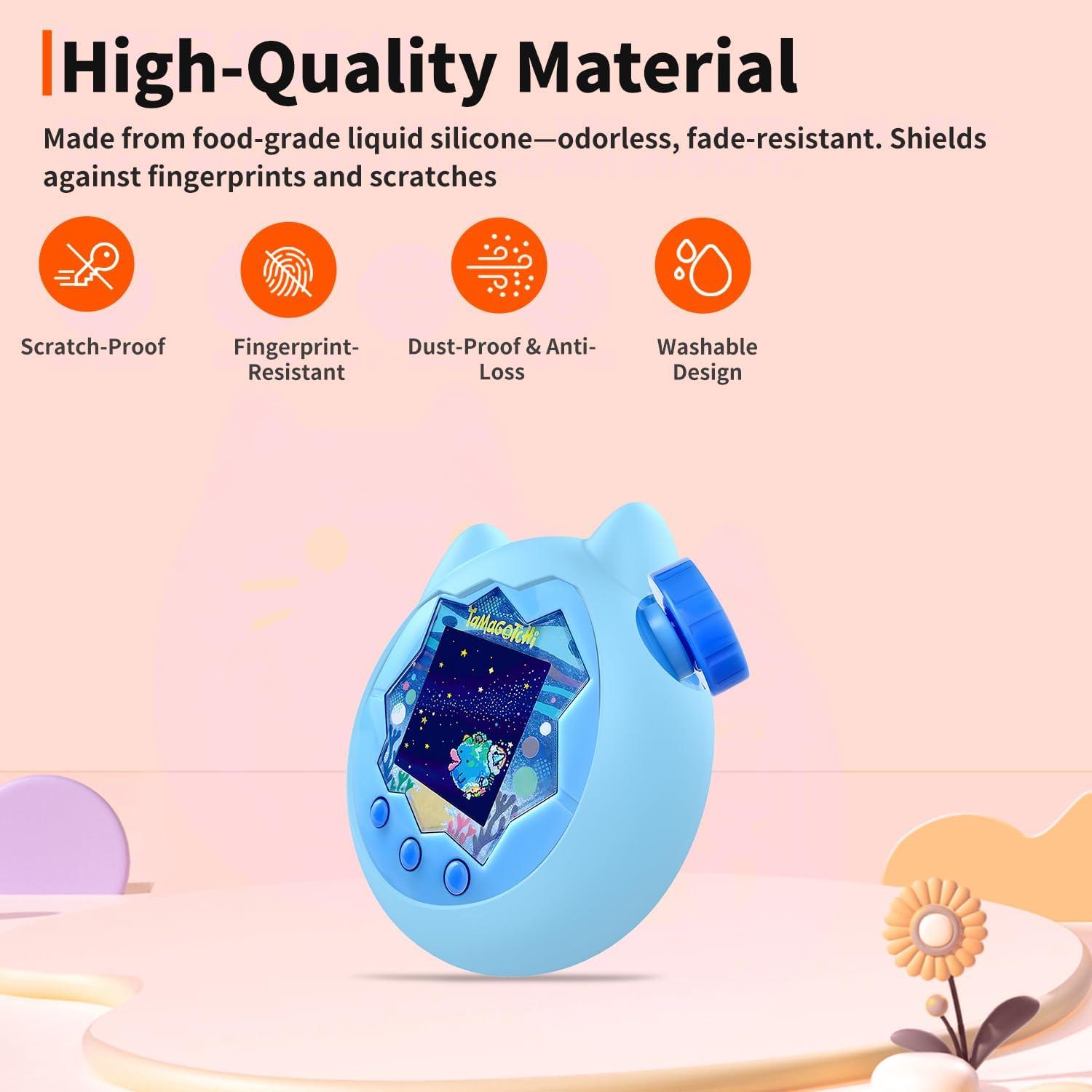 Funda Protectora de Silicona HUKWIMO para Tamagotchi Paradise Azul