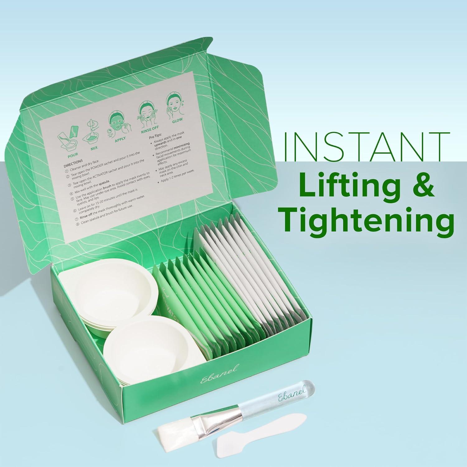 Conjunto de Mascarillas Faciales Ebanel - Colágeno y Niacinamida, 8 Paquetes