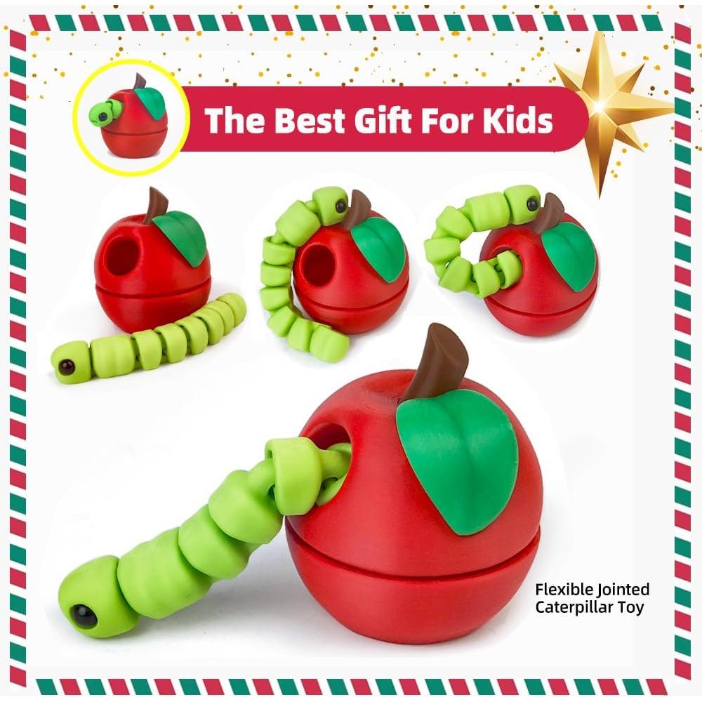 Contenedor de Manzana 3D WUQIREN con Gusano - Juguete Educativo