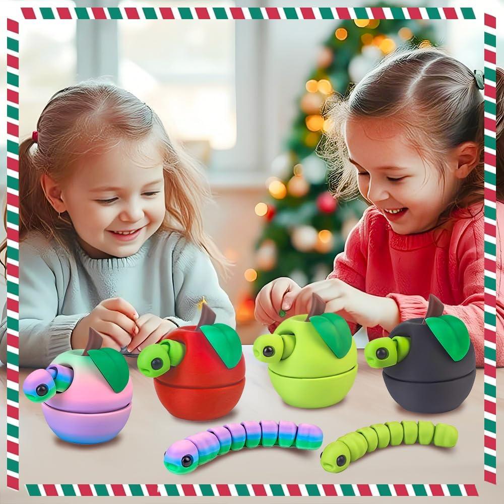 Contenedor de Manzana 3D WUQIREN con Gusano - Juguete Educativo