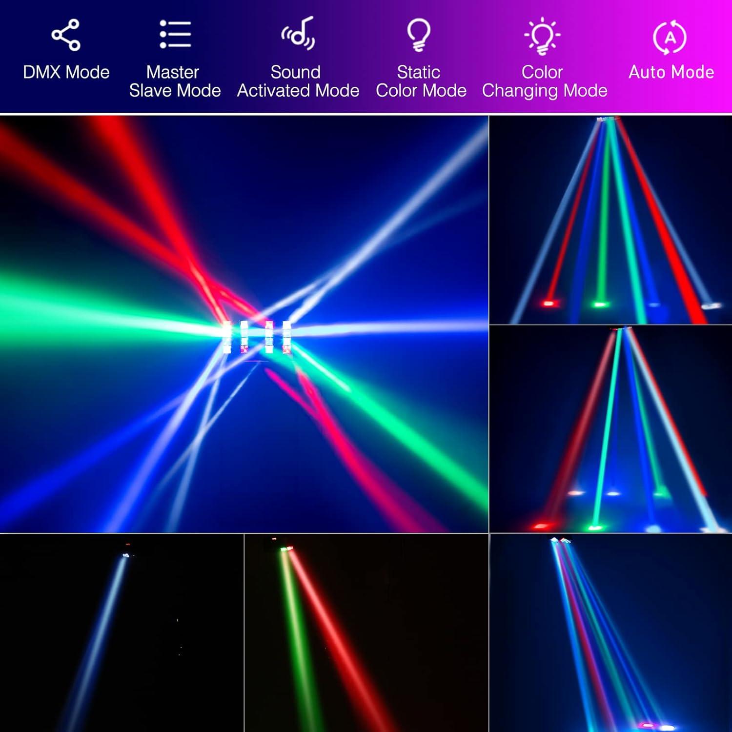 Luces de Cabeza Móvil LUNSY 8x10W RGBW para Fiesta