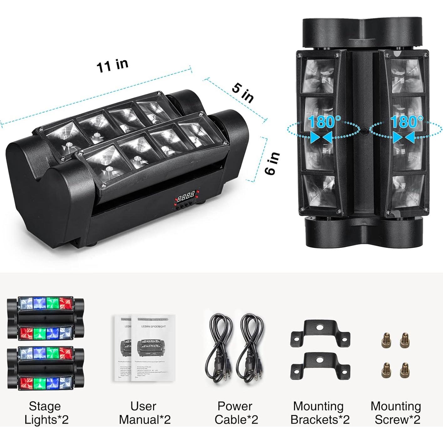 Luces de Cabeza Móvil LUNSY 8x10W RGBW para Fiesta