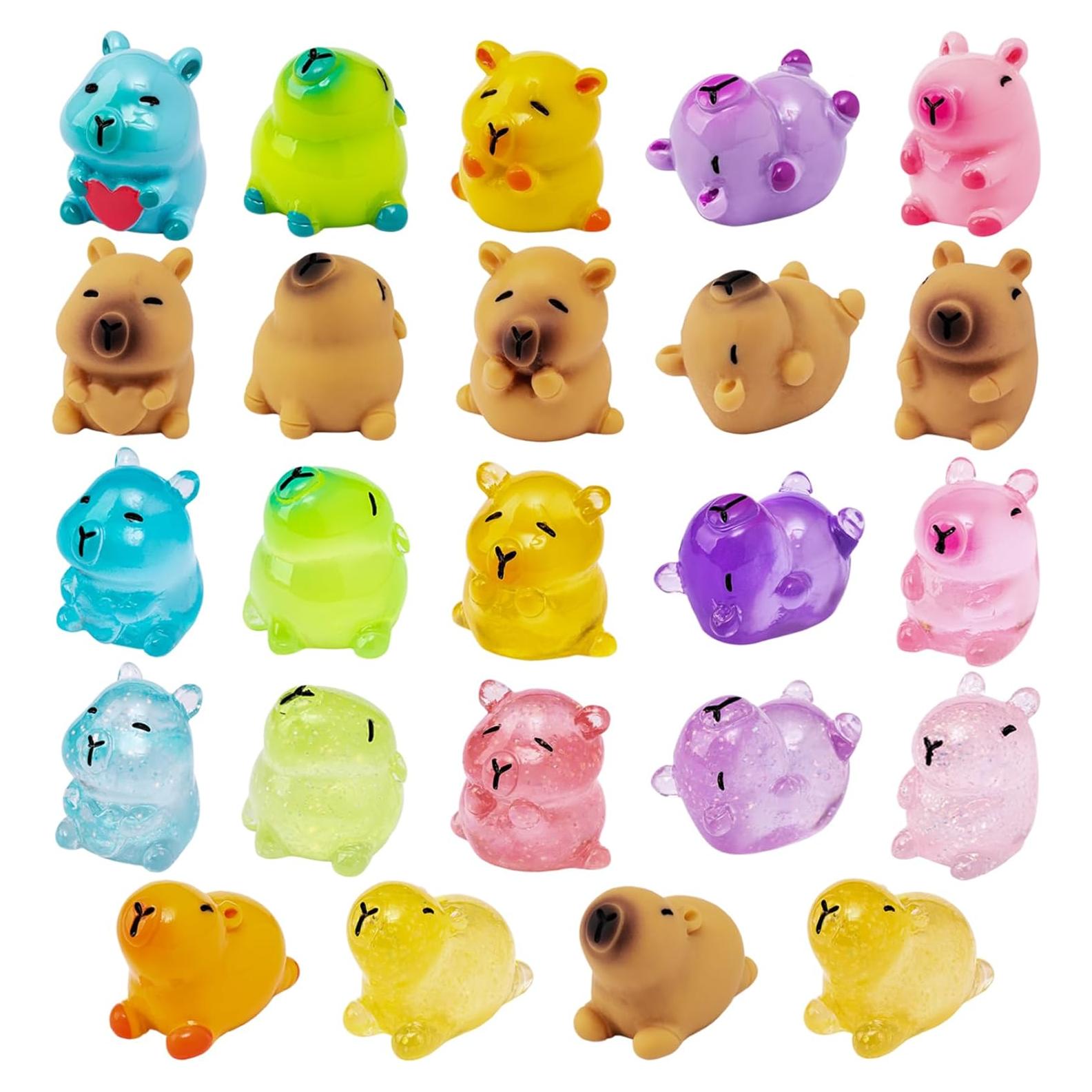 Figuritas Mini Capibara Luminiscentes - Paquete de 24 Resina