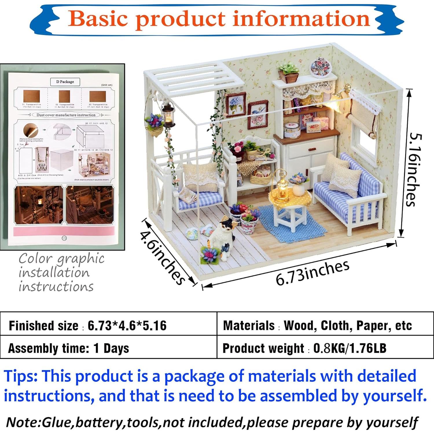 Casa de Muñecas Miniatura DIY KOOMEKI Diario de Gatito 17.1x11.7 cm