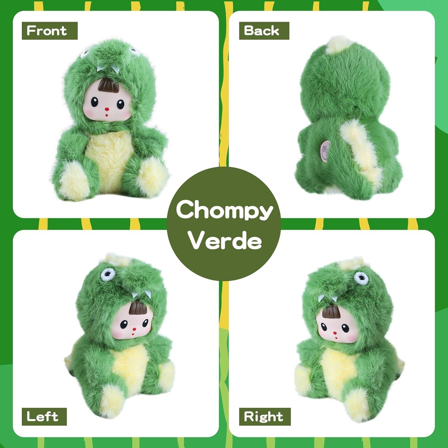 Peluche Dinosaurio Verde Kawaii SnugglePals 13.5x15.5x17cm
