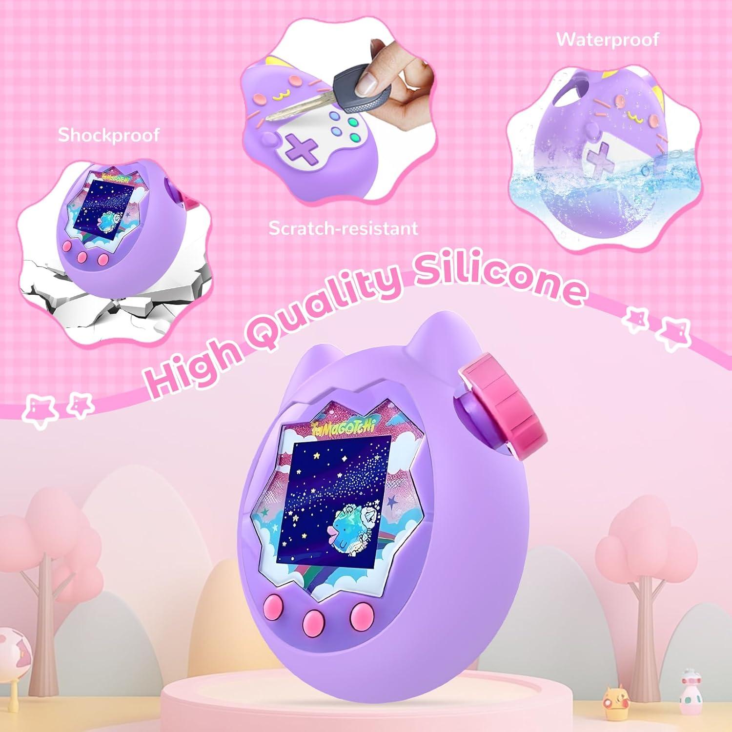 Funda Protectora KONXISA para Tamagotchi Paradise Silicona Morado