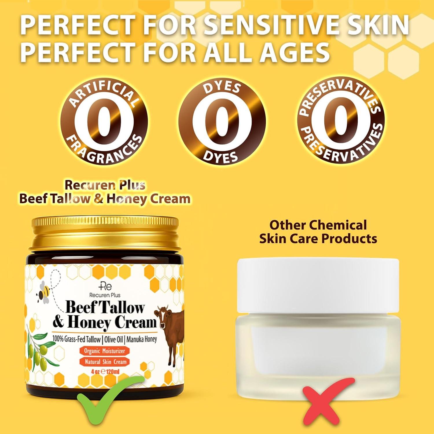 Crema Hidratante de Manteca de Res y Miel Recuren Plus 113 g