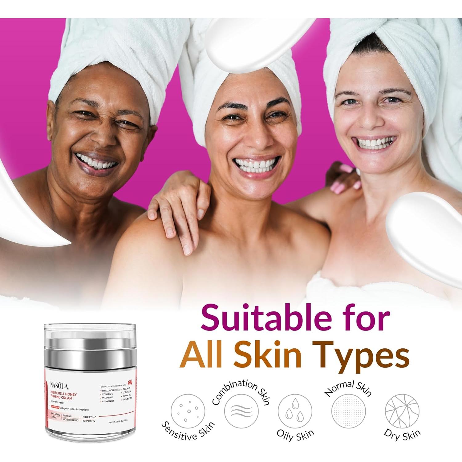 Crema Reafirmante Nasola Hibisco y Miel 55ml - Antienvejecimiento