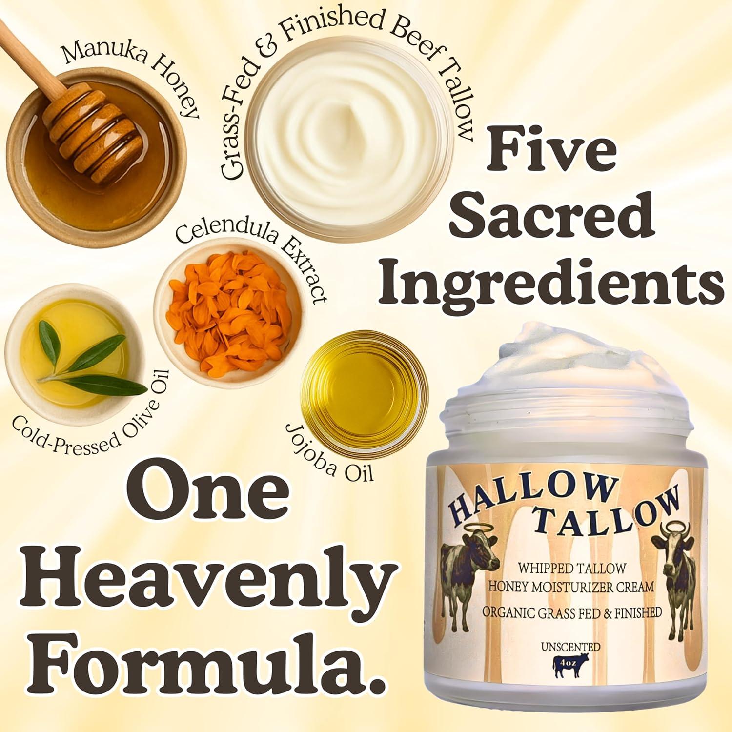 Hidratante de Sebo Batido Hallow Tallow 113g - Natural con Miel