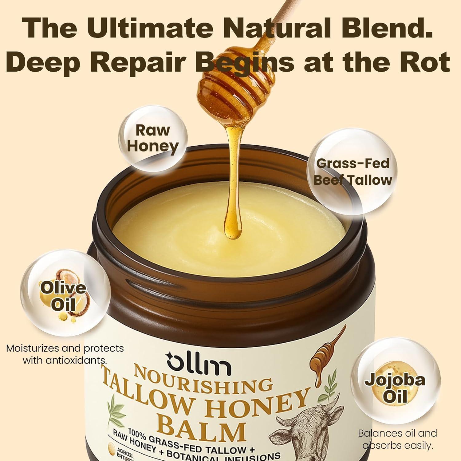 Bálsamo Hidratante Facial OLLM de Grasa de Res y Miel 50g