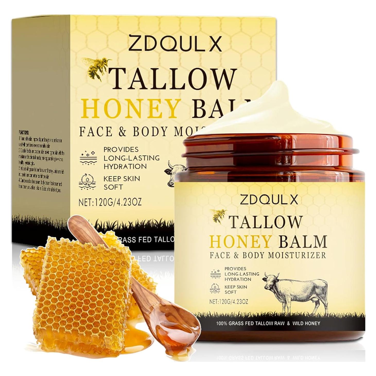 Bálsamo Hidratante Facial ZDQULX con Sebo de Res y Miel 120g