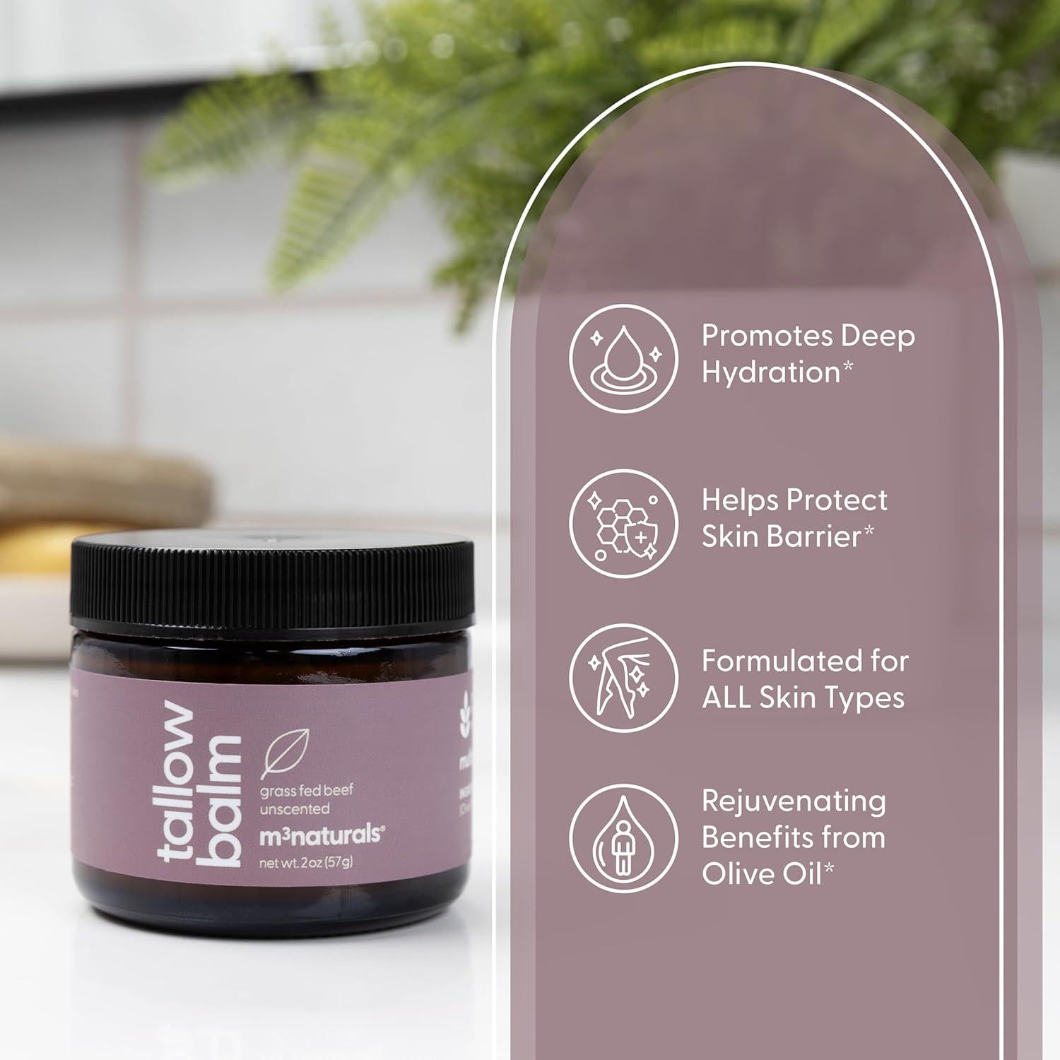 Bálsamo Hidratante Manteca de Res M3 Naturals 57g Sin Fragancia