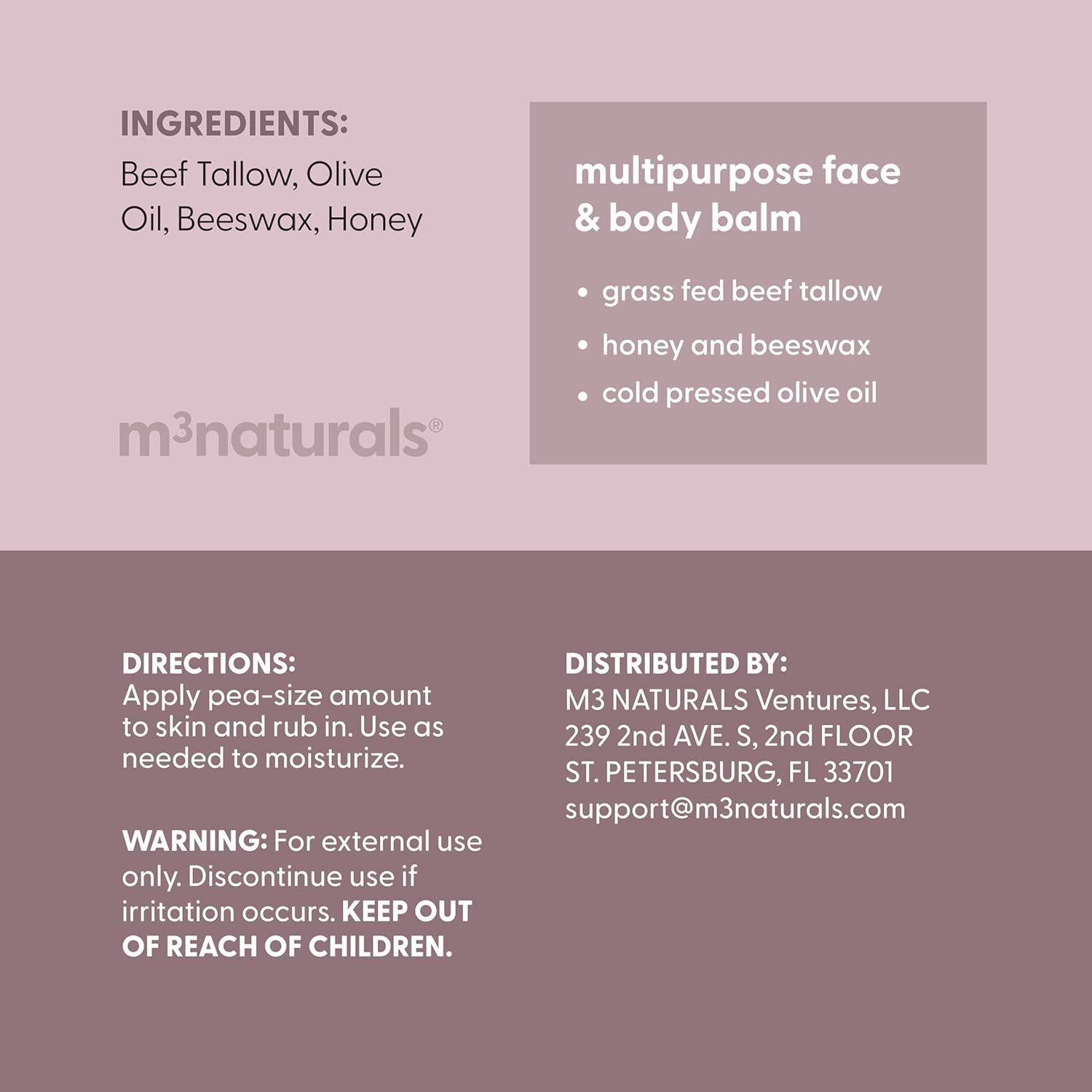 Bálsamo Hidratante Manteca de Res M3 Naturals 57g Sin Fragancia