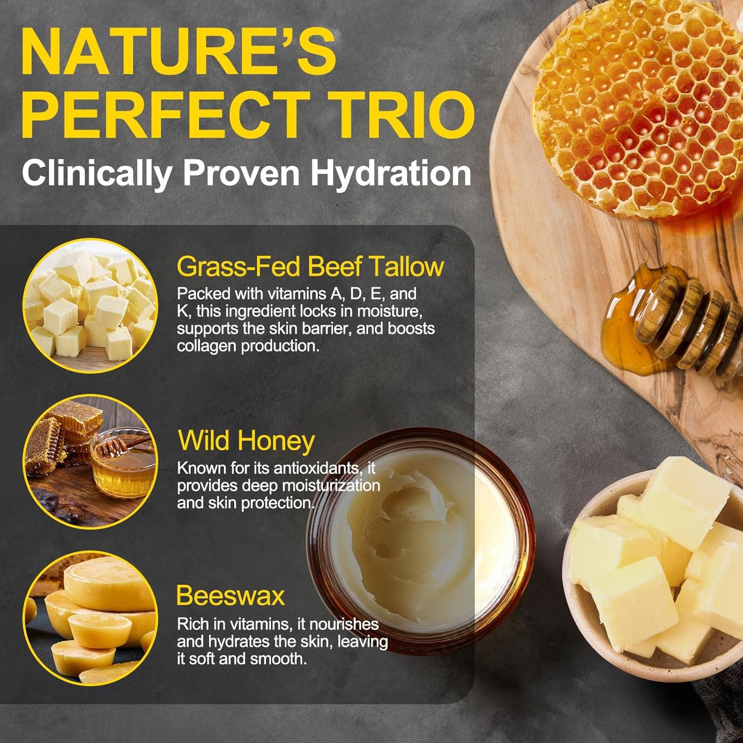 Bálsamo Hidratante de Grasa de Res KZUO con Miel Cruda 248g