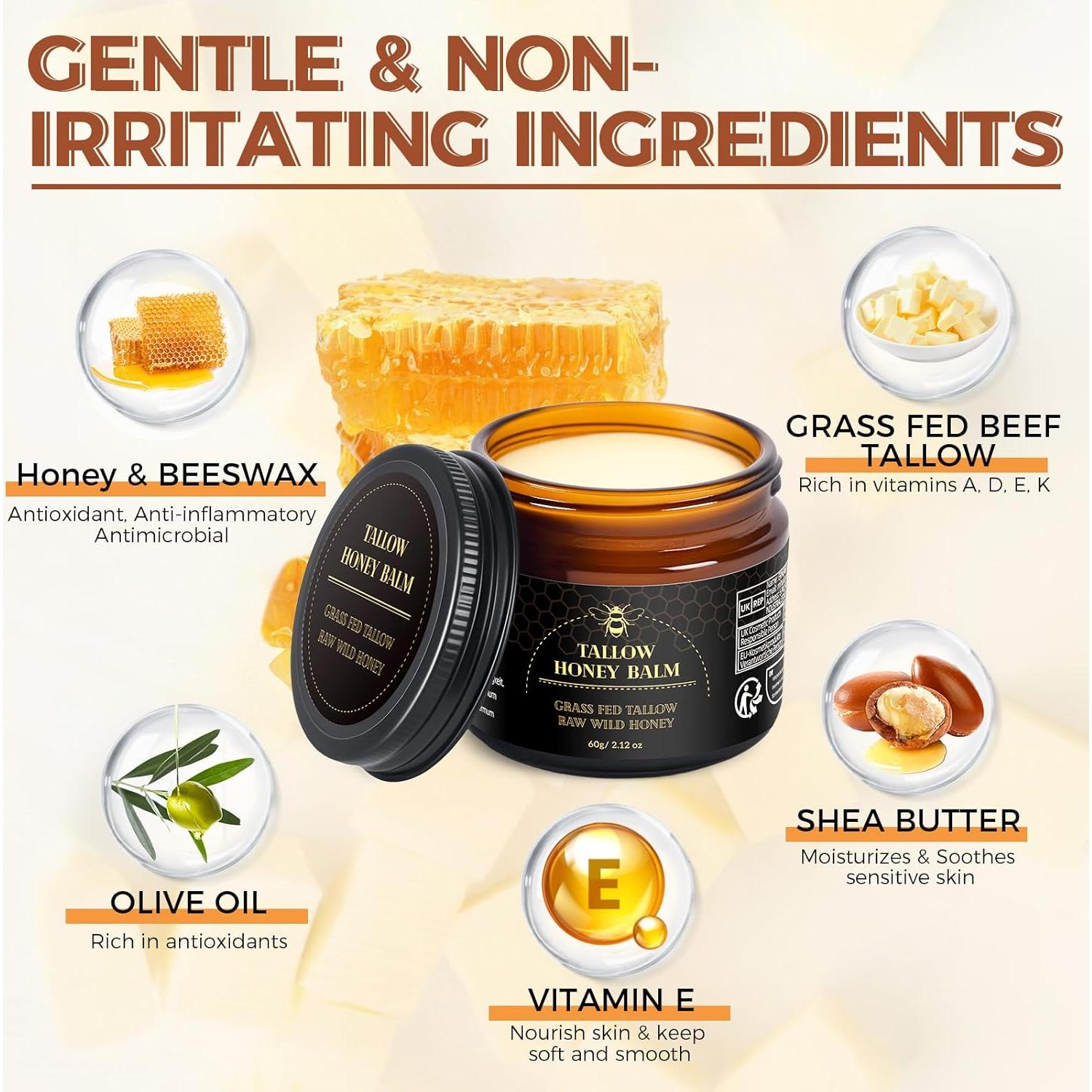 Bálsamo Hidratante Facial de Grasa de Res Orgánica 60g