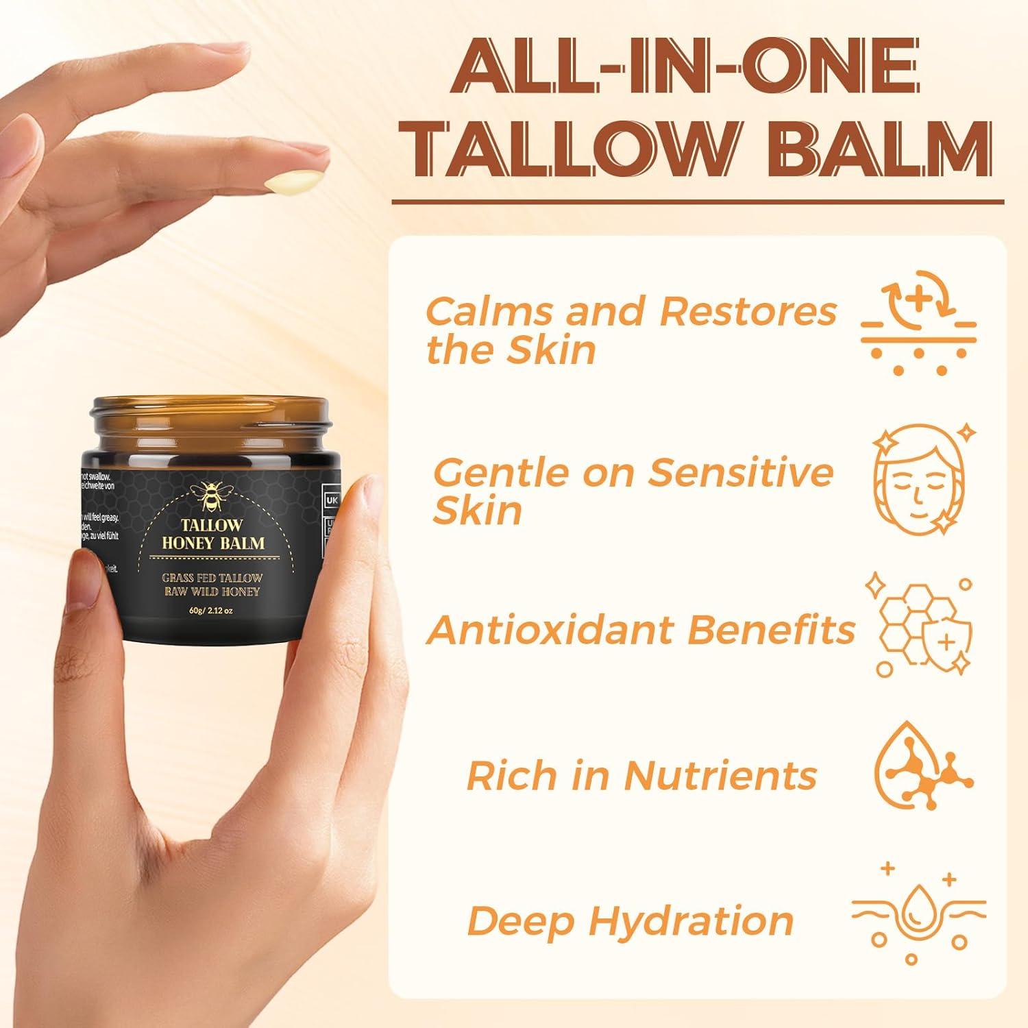 Bálsamo Hidratante Facial de Grasa de Res Orgánica 60g