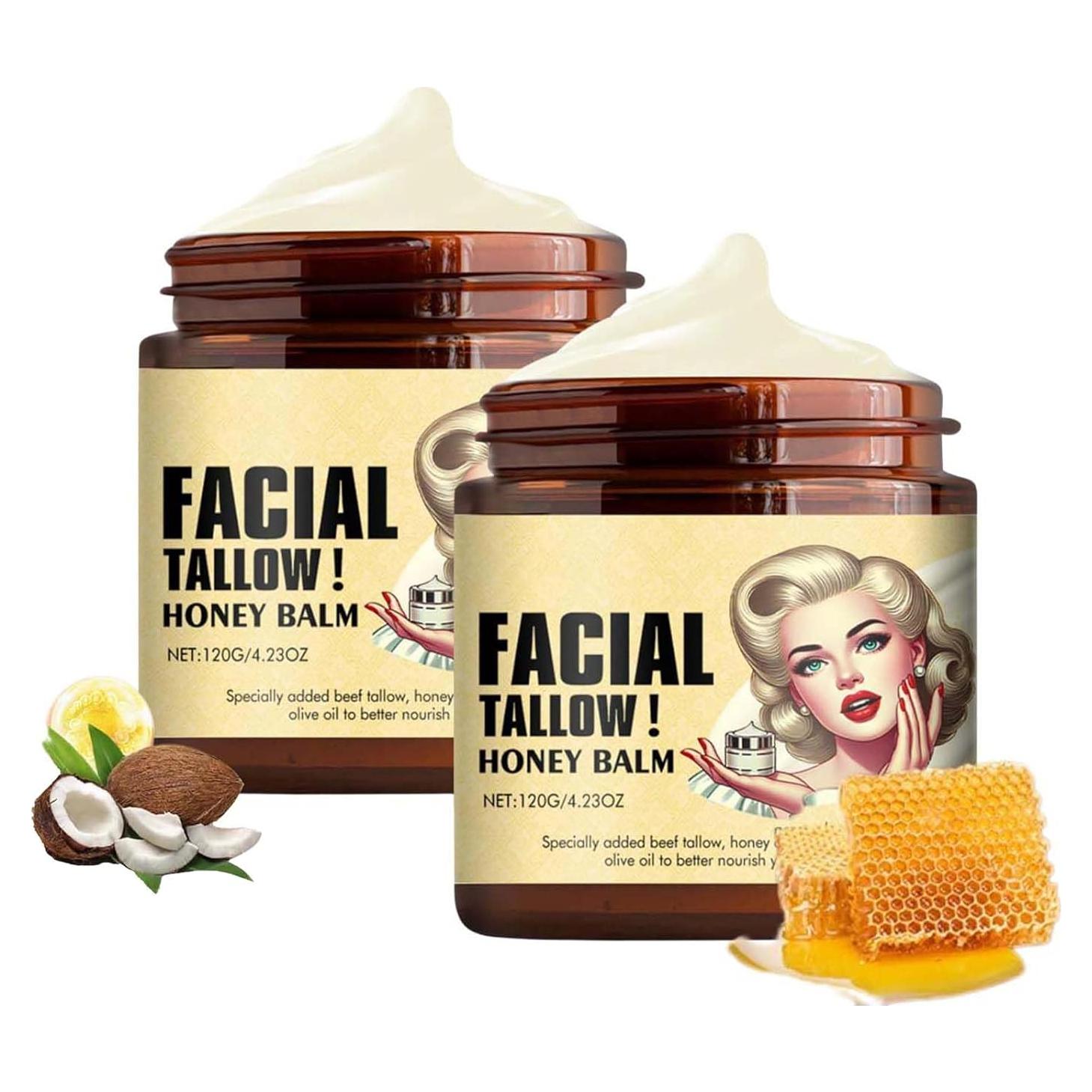 Bálsamo Hidratante Facial HongFaJing 2PCS Manteca de Res y Miel