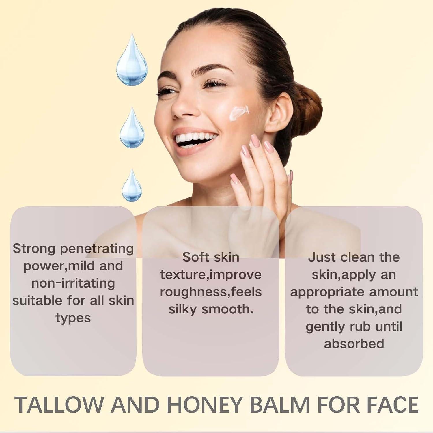 Bálsamo Hidratante Facial HongFaJing 2PCS Manteca de Res y Miel