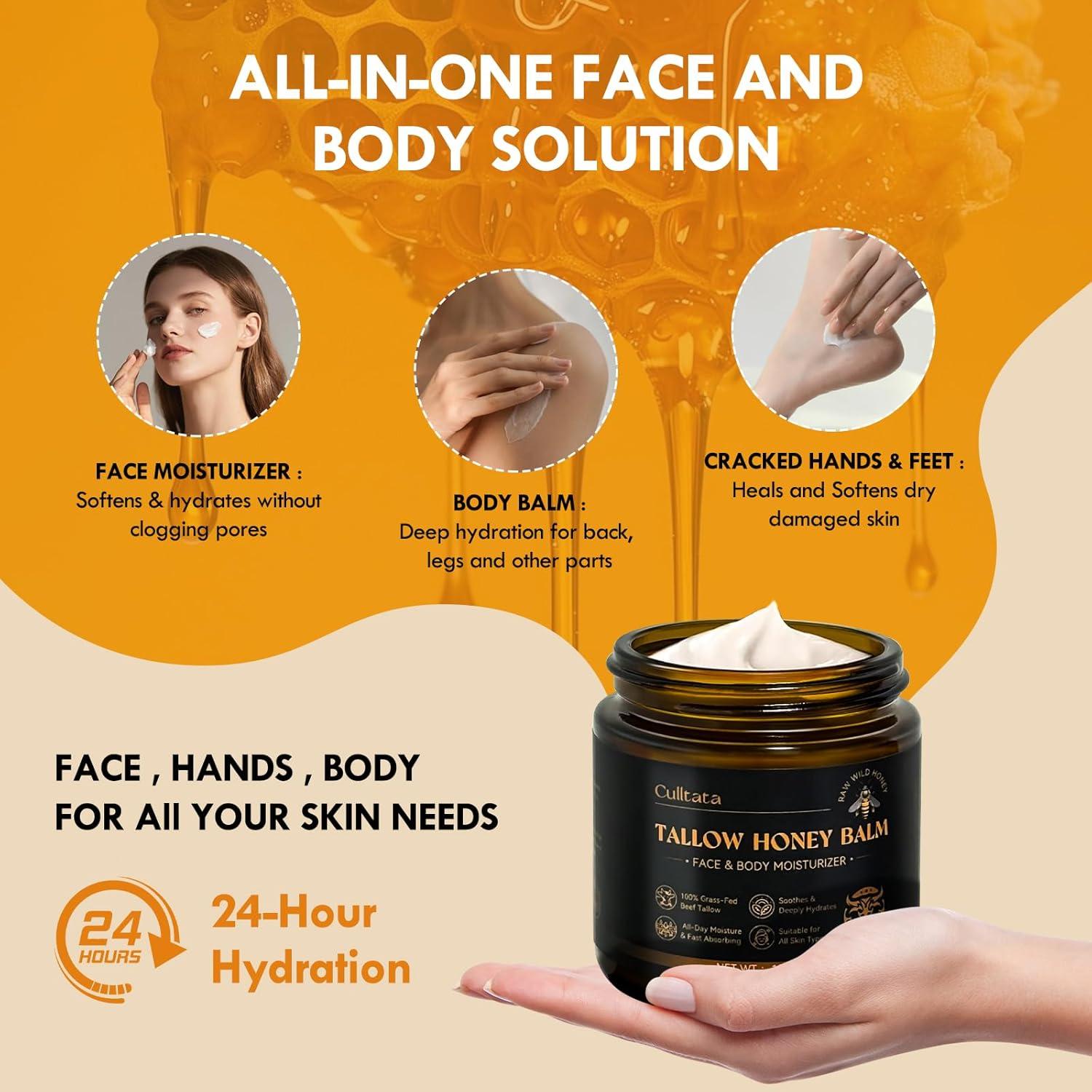 Bálsamo Hidratante Natural Culltata 119g - Grasa de Res y Miel