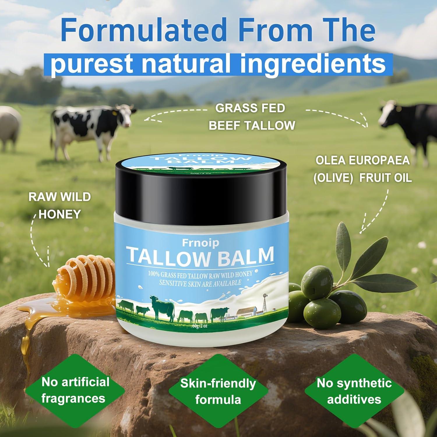 Paquete de 4 bálsamos de sebo de res Frnoip 56.7g para piel sensible