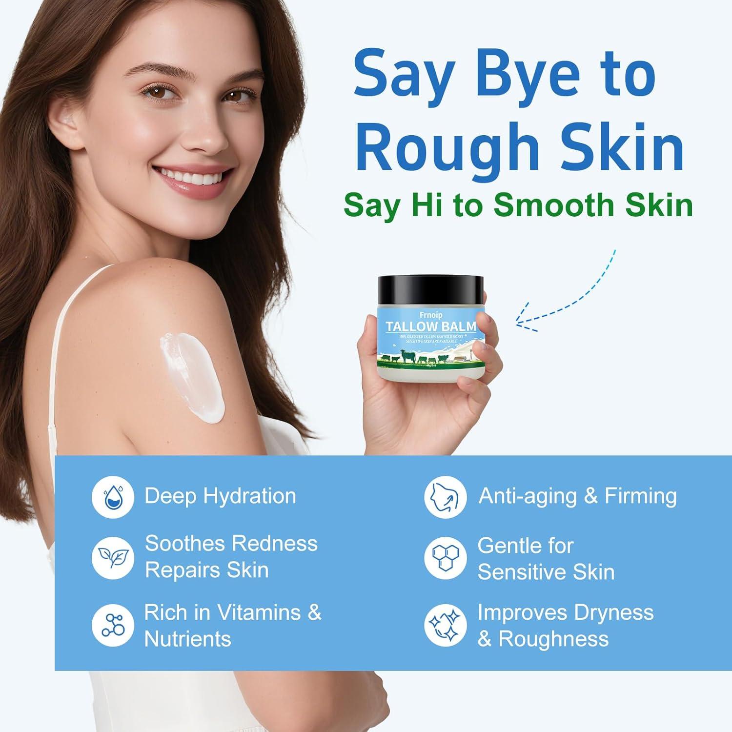 Paquete de 4 bálsamos de sebo de res Frnoip 56.7g para piel sensible