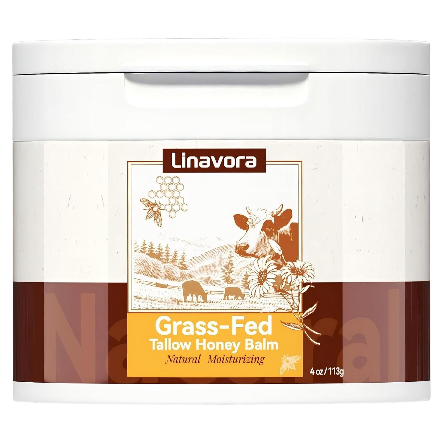 Bálsamo Hidratante Natural Linavora con Sebo de Res y Miel 181g