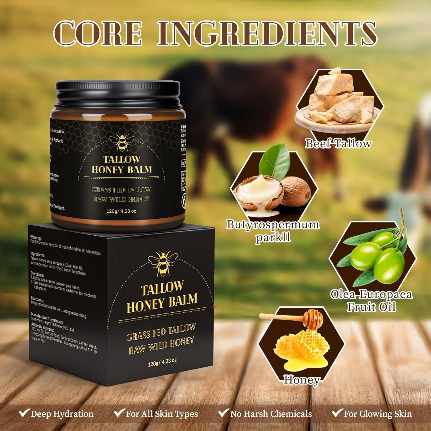 Bálsamo Hidratante de Grasa de Res Orgánica con Miel 120g